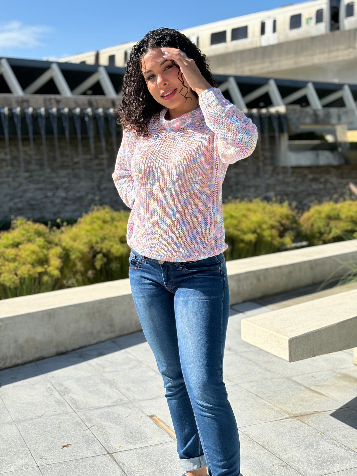 Speckled Serenity - Knit Sweater
