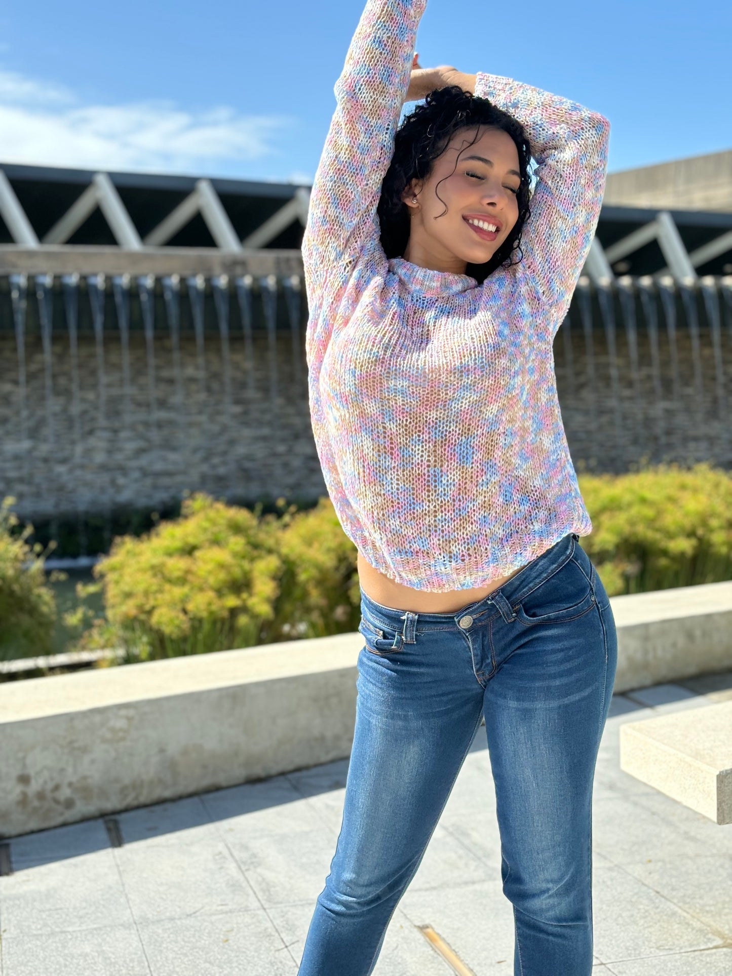 Speckled Serenity - Knit Sweater